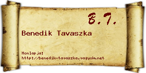Benedik Tavaszka névjegykártya